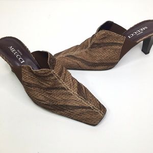 Sesto Meucci Leather Snakeskin Print Heels